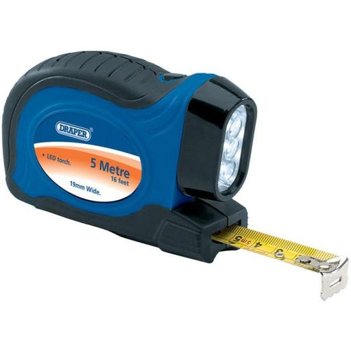 5M/16FT SOFT GRIP MEASURING TAPE WITH 3 LED TORCHLIGHT - 30840 Draper Tools