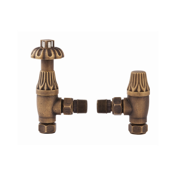 Westminster Angled Thermostatic Valve Antique Brass - 69011