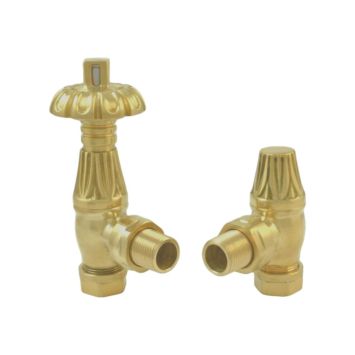 Westminster Angled Thermostatic Valve Brushed Brass - 69014