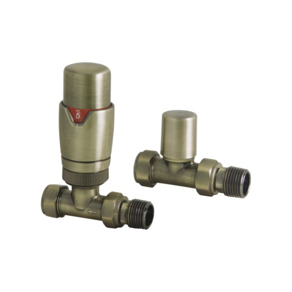 Sticky Radiator Valve Straight Thermostatic Radiator Valve Pack Pair Brushed Brass - 69200 ...