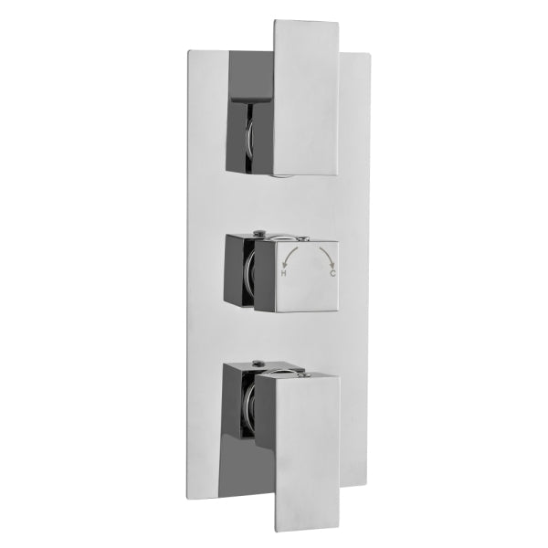 Paddle Square Concealed Thermostatic 3 Handle 2 Way Shower Valve - ABS0029 Tailored Bathrooms