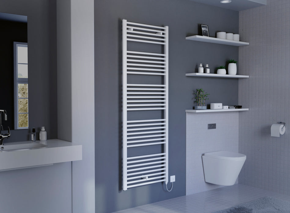 Eucotherm Primo Towel Radiator Vertical Electric 1728 H X 600 W In White