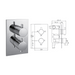 Madison Concealed Thermostatic Shower Valve, 2 Handle 1 Outlet - 029.36.003 The Bathroom Accessory Company