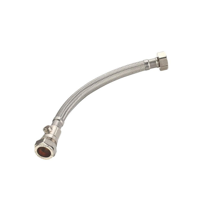 22mm x 300mm Flexible Tap Connector with Isolating Valve - 048.110.001 The Bathroom Accessory Company