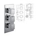 Ruby Concealed Thermostatic Shower Valve, 3 Handle 3 Outlet - 029.36.010 The Bathroom Accessory Company