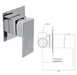 Square Concealed Wall Mounted Mixer Valve - 029.40.003 The Bathroom Accessory Company