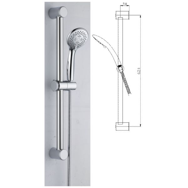 Round Slider Rail Kit Stainless Steel - 029.46.001 The Bathroom Accessory Company
