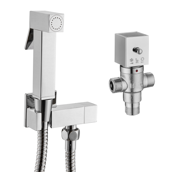 Tailored Bathrooms Square Douche Kit with Thermostatic Mixer Valve - TIS0042