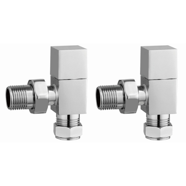 Square Angled Radiator Valves - TIS0045 — The Bathroom Accessory Company