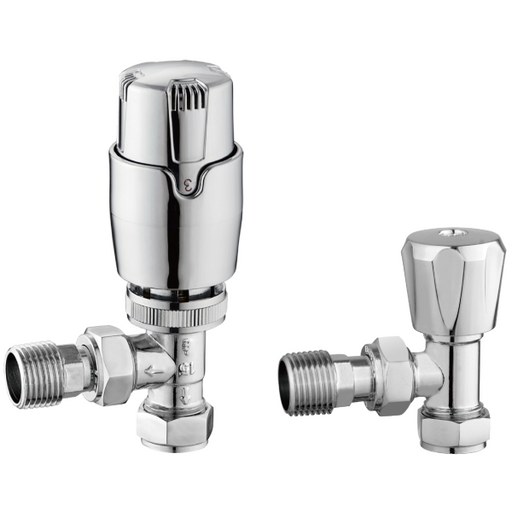 Chrome Angled TRV Twin Pack - TIS0079 Tailored Bathrooms
