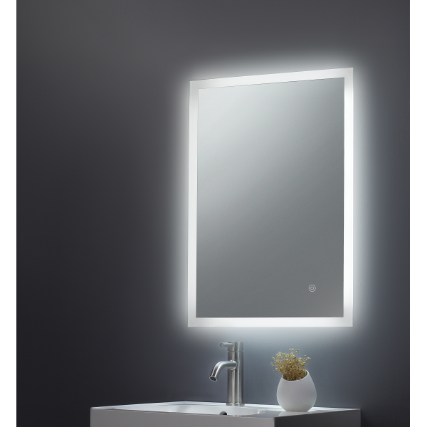 Alfie Square Mirror LED Edge c/w Demister Pad, Shaver Socket, Bluetooth & USB Charger - 500x700x78mm - TIS3037 Tailored Bathrooms