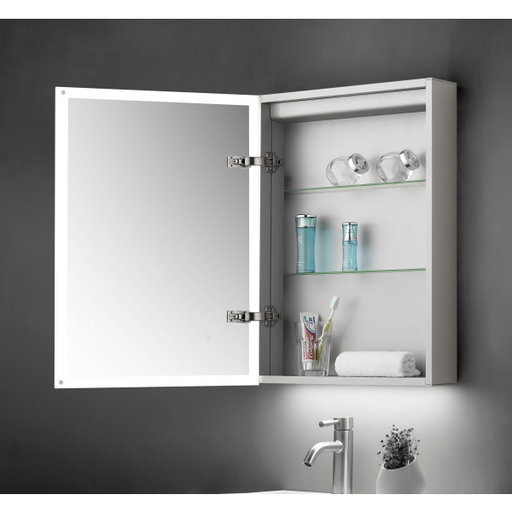 Ella Single Door Mirror Cabinet LED Surround c/w Sensor Switch & Shaver Socket - 500x700mm - TIS3103 Tailored Bathrooms