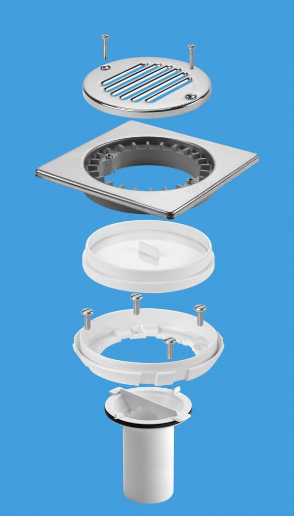 McAlpine TSG1/TSG2 Tiled Floor Gully Conversion Kit - Stainless Steel ...