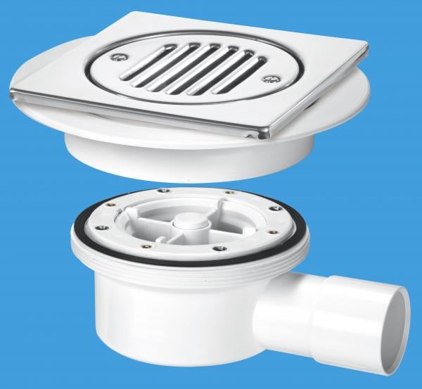 McAlpine Two-Piece Valve Shower Gully for Tiled or Stone Floors - VSG52T6SS
