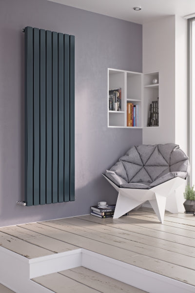 Eucotherm Vulkan Square Tube Single Vertical 600 H X 1185 W In Anthracite